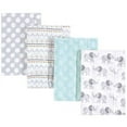 thumbnail image 2 of Hudson Baby Infant Cotton Flannel Burp Cloths 4pk, Gray Elephant, One Size, 2 of 2