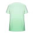 thumbnail image 6 of Ruimatai Women's Casual Loose Ombre Short Sleeve Cross Sleeve Asymmetric Neck Button T-Shirt Top, 6 of 7