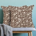 thumbnail image 2 of Floral Throw Pillow Covers 20x20 Set of 2, Flower Print Linen Decorative Pillow Covers Neutral Vintage Decoration Outdoor Cushion Cover Brown Floral Pillowcase for Sofa Couch Farmhouse Room, 2 of 6