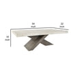 thumbnail image 5 of Inn 54 Inch Coffee Table, Crossed Legs, Wood Grain Details, Brown, White, 5 of 5