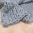 thumbnail image 3 of Chunky Knit Throw Blanket, Bundle with Knitted Throw Pillow - Bulky, Soft, Fluffy - Boho Gift, 3 of 5