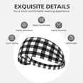 thumbnail image 3 of Black White Twill Stripe Plaid Headbands for Women Men, Workout Elastic Sweat Band for Yoga Running Cycling Gym Exercise Non Slip Head Bands for Women's Hair, 3 of 5