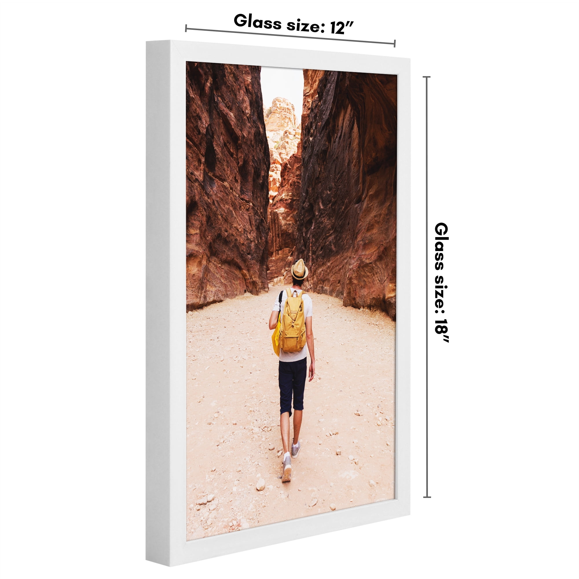 Americanflat 12" x 18" Gallery-Style Picture Frame with Mat to Secure Artwork, Prints, and Photos - White
