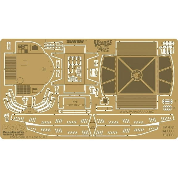 Voyage To The Bottom Of The Sea - Seaview Photoetched Enhancements For Moebius 1/350 scale Kit (PGX118) ParaGrafix