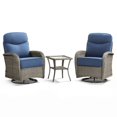 thumbnail image 2 of Unnifurnzi Outdoor Swivel Rocker Patio Chairs-6'' Thick Cushions Outdoor Rocking Chairs Set of 2 with Patio Side Table Patio Table and Chairs for Deck Porch Garden Balcony Poolside-Gray/Blue, 2 of 7