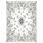 Zan Headgear ZanDanna Bandannas, Bandanna, Cotton, White Paisley - B004