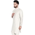 thumbnail image 6 of SKAVIJ Men's Art Silk Long Shirt Indian Casual Party Kurta (Medium, Offwhite), 6 of 6