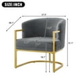 thumbnail image 6 of Christopher Knight Home Modern Accent Chair with Gold Metal Frame, Faux Rabbit Fur Upholstery, Gray, 6 of 9