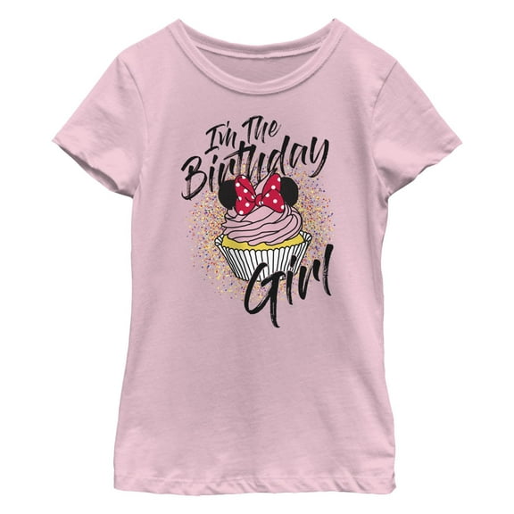 Girl's Minnie Mouse Minnie Birthday Cupcake Graphic T-Shirt