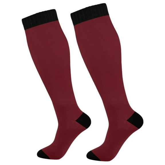 joogoo Dark Red Socks Women Men Knee High Sock