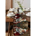 thumbnail image 4 of Ldtrchee Santa Claus Table Runner 120 Inches, Christmas Ball Christmas Tree Painting Bed Runner Dresser Scarves Tabletop for Indoor Outdoor Parties/Ceremony/Banquet, 13"x 120", 4 of 8