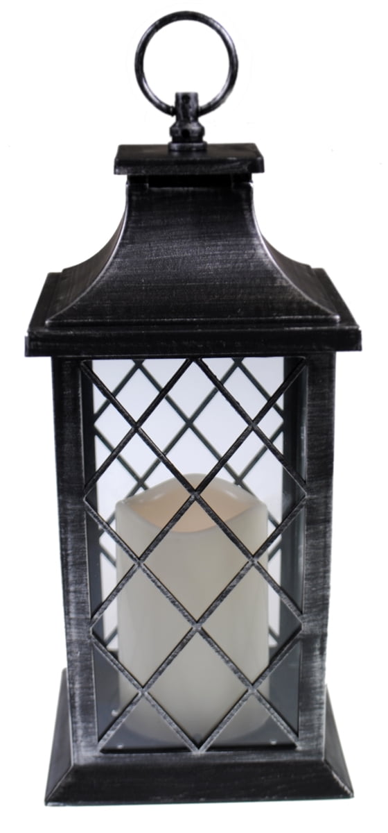 Celebrate the Season 12 Inch Decorative LED Lantern w Flickering Candle