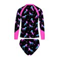 thumbnail image 2 of CHICTRY Floral Rash Guard Sets for Girls Upf 50+ Long Sleeve Swim Shirts with Brief Beach Tankini Night Pegasus 14, 2 of 5