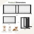 thumbnail image 4 of UBesGoo Folding Adjustable Freestanding 2 Panel Wood Dog Slide Gate Baby Safety Fence, no Drilling no Damage, Black, 4 of 8