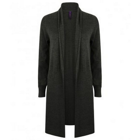 Henbury Womens Long Line Open Cardigan