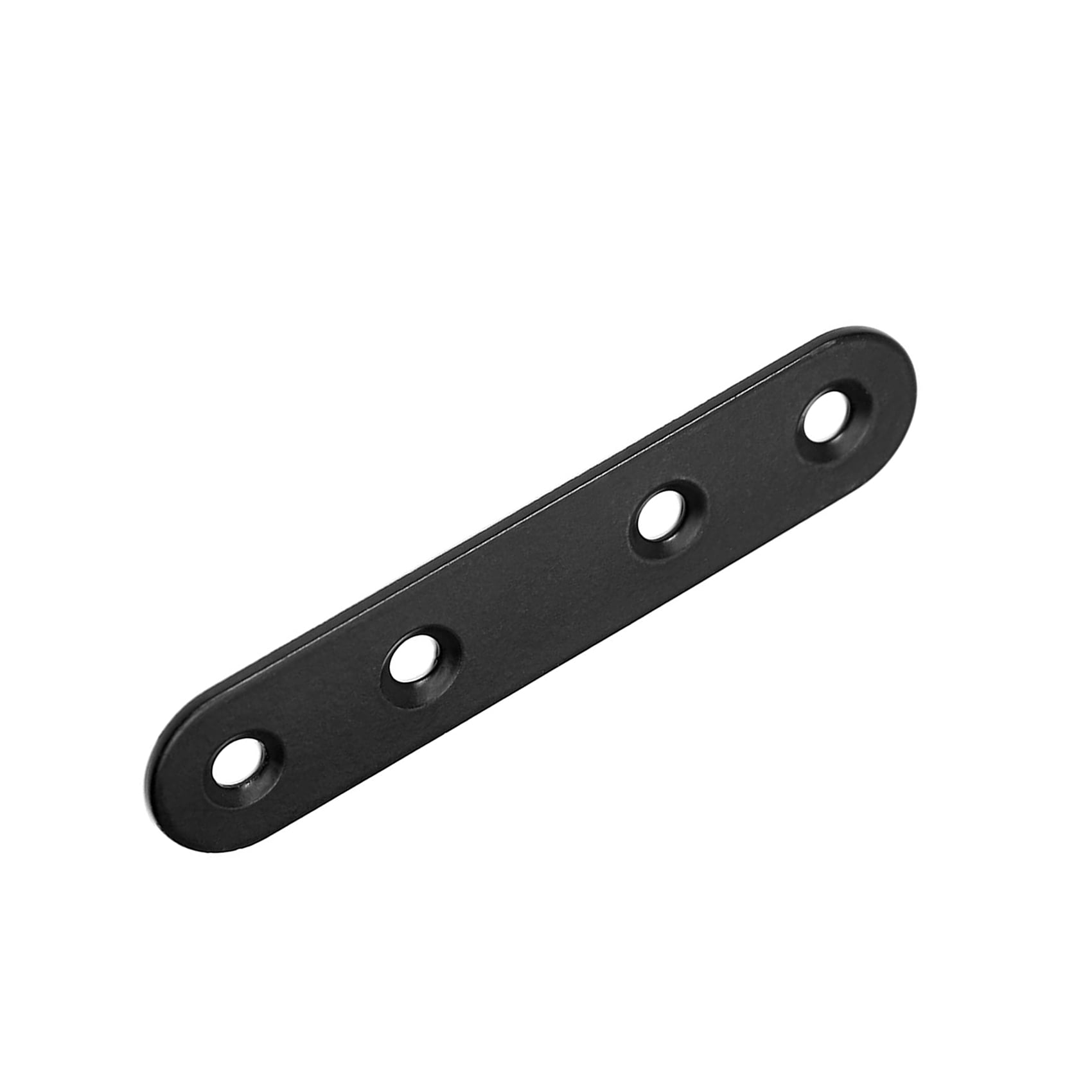 1.5”Wide Iron Mending Plate for Wood Furniture 12PCS Flat Straight Brace Metal Joining Plate Repairing Fastener for Table Bed Bookshelves Cabinet 6.7” Heavy Duty Black Straight Bracket 