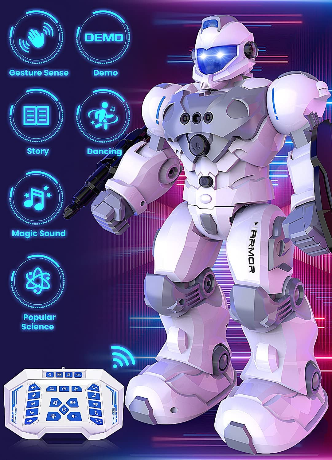 RC Robot Toys for Kids,Large Programmable Remote Control Smart Walking Dancing Robot Toy Gift with Gesture & Sensing for Age 6 7 8 9 10 Year Old Boys for Birthday Gift Present