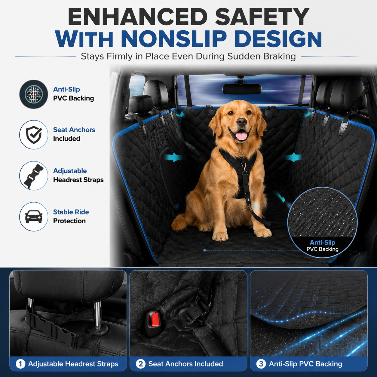 Niuta Dog Car Seat Cover with Side Flaps and Door Protection photo 2