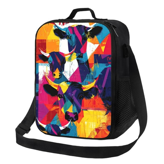 Highland Cow Lunch Bag Reusable Lunch Box Insulated Tote Bag with Adjustable Shoulder Strap