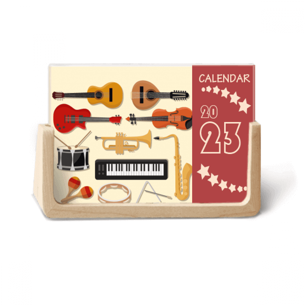 Electric Piano Trombone Guitar Music Desk Calendar Desktop Decoration