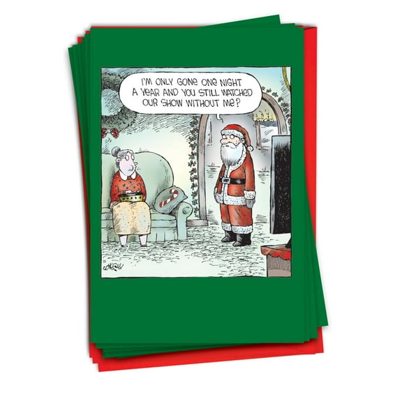 NobleWorks, Our Show - 12 Funny Christmas Cards Boxed - Bulk Set, C10745XSG-B12x1