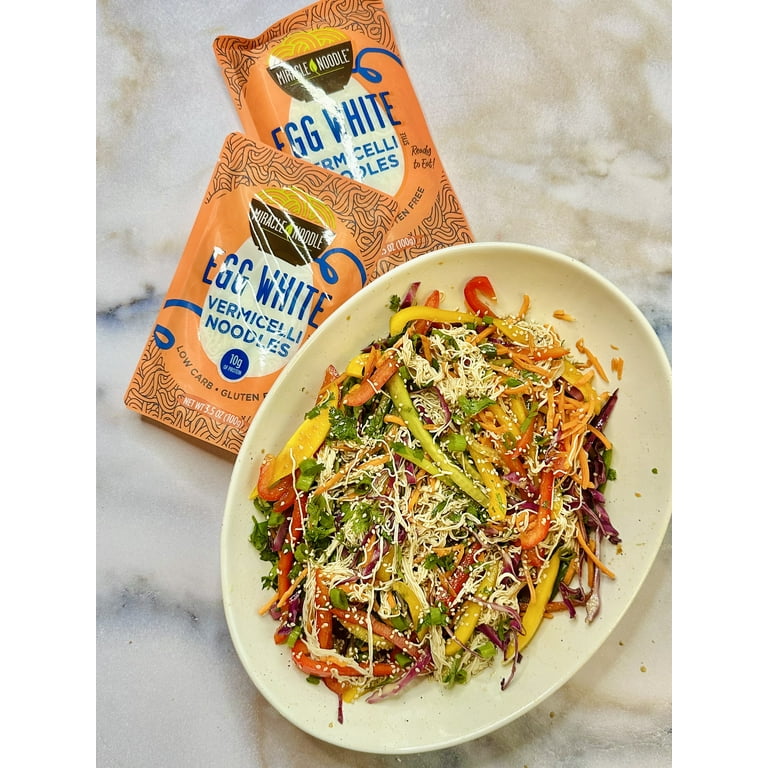 6 pack) Miracle Noodle Egg White Angel Hair Vermicelli Pasta, 3.5