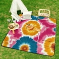 thumbnail image 6 of Colorful Tie Dye Vortex Outdoor Picnic Blanket, Foldable Waterproof Beach Mat, Portable Beach Blanket for Beach Camping, Hiking, Family Concerts, 6 of 7