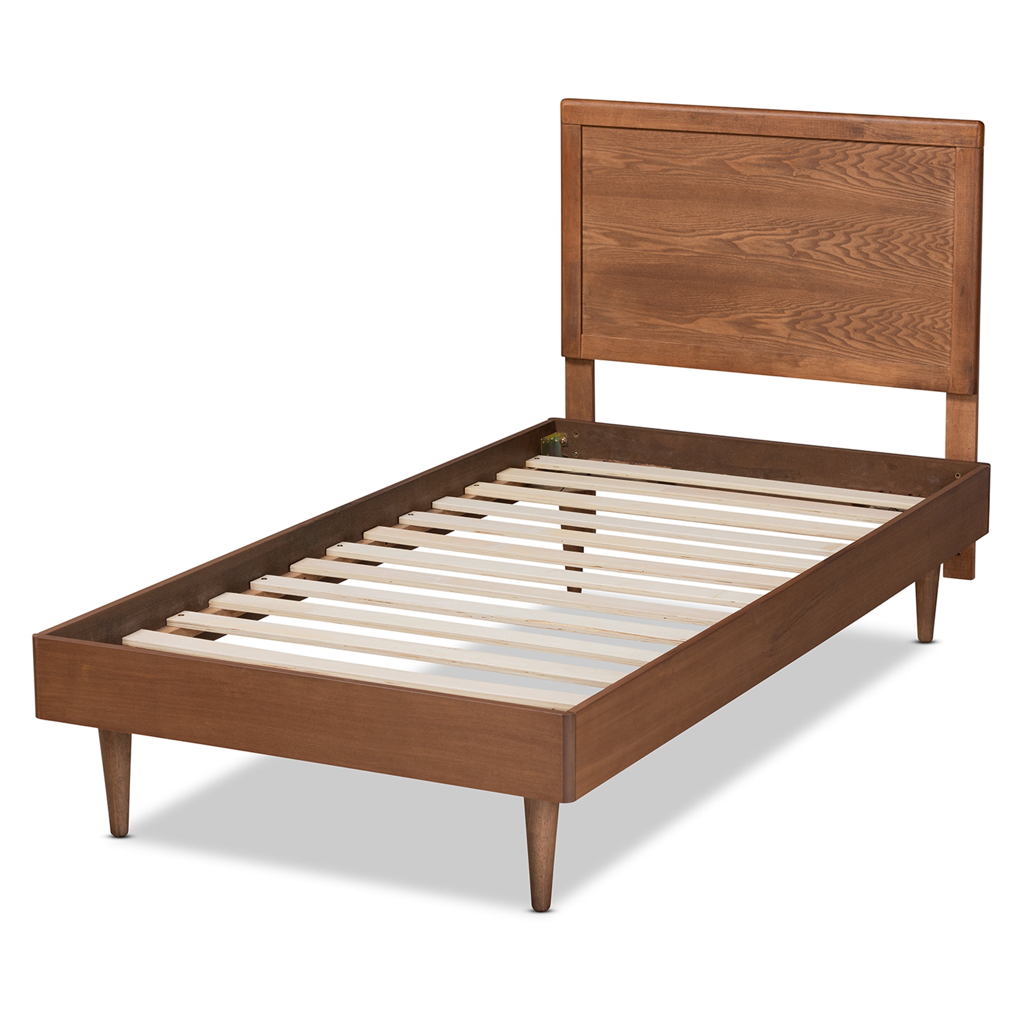 Baxton Studio Hiro Modern Engineered Wood Platform Bed, Twin, Walnut Brown