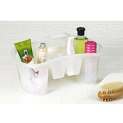 Unique Compartmentalized Bath Caddy, Iced White