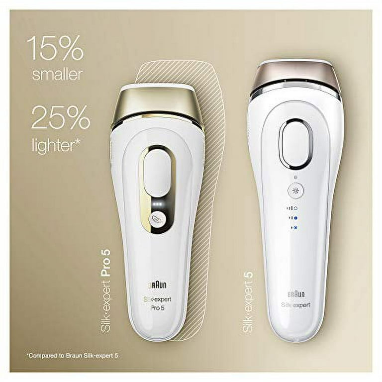 Braun Silk Expert Pro5 IPL Hair Removal Device for Women Men - Lasting Hair  Regrowth Reduction, Virtually Painless Alternative to Salon Laser Removal