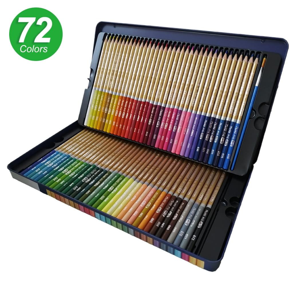 72pcs Professional Colored Pencils Set With Brush - Premium Water-Soluble  Core Art Supplies Kit For Watercolor Drawing & Coloring Books! Ideal Gift Fo