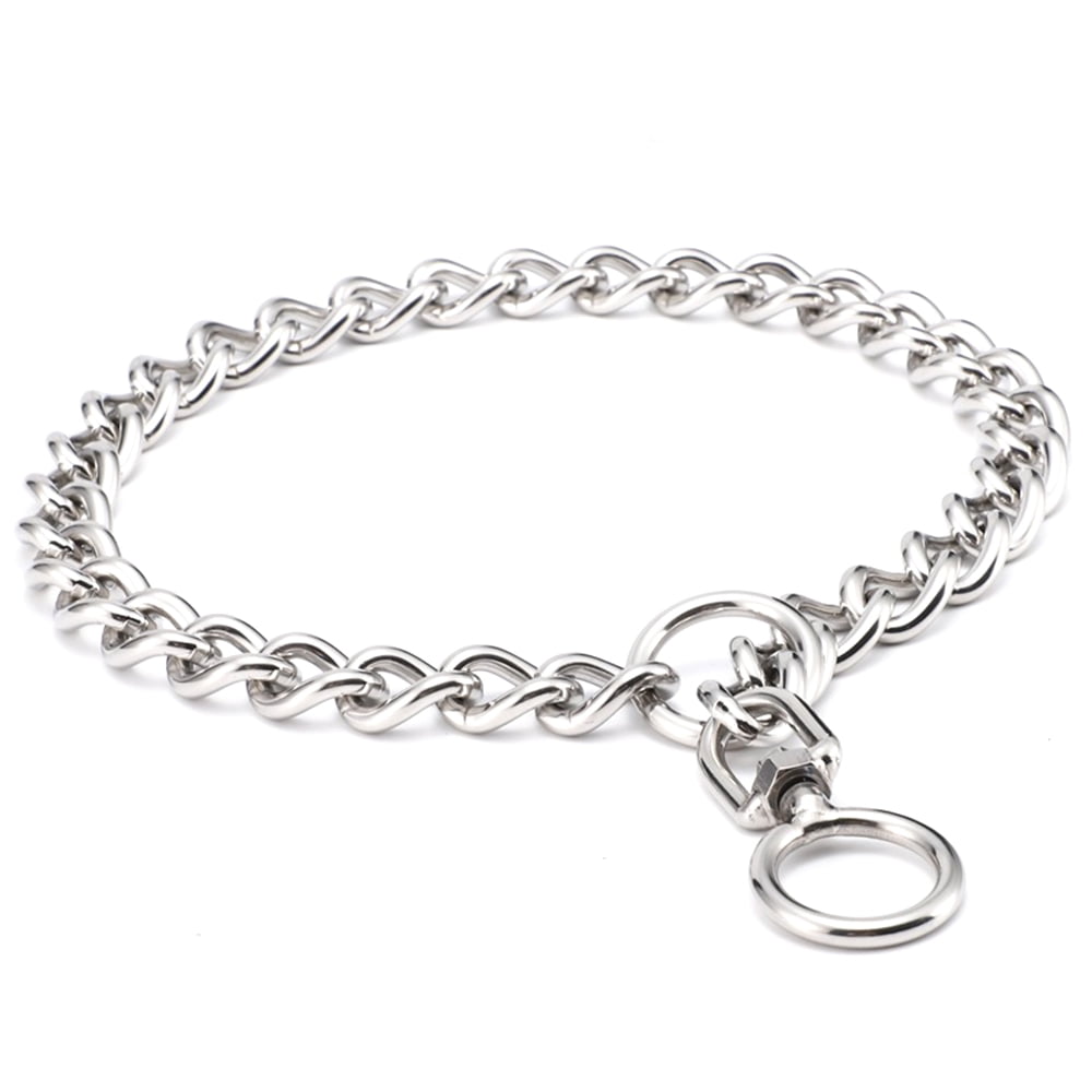 BOZLUN Chain Dog Training Choke Collar, Durable Dog Collar, Adjustable