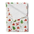 thumbnail image 2 of Christmas Soft Flannel Fleece Throw Blanket, Xmas Santa Claus Tree on Colorful Polka Dot Backdrop Surprise Boxes Artwork, Cozy Plush for Indoor and Outdoor Use, 60" x 80", Green and Red, by Ambesonne, 2 of 5