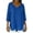 Blue, variant on Boho Shirt for Women Cotton Linen Long Sleeve V Neck Tunic Top Side Split Hem Irregular Long Blouse