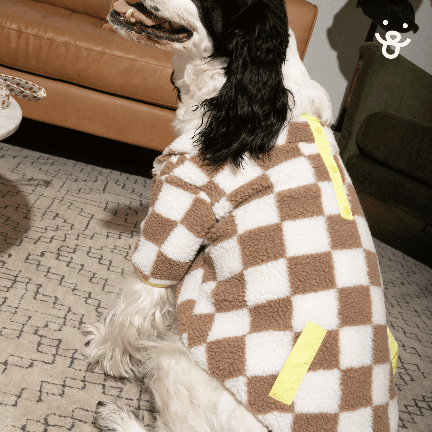 Oodles Tan Sherpa Bubble Hem Fall Dog Jacket, Small