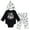 Black / white, variant on Disney Nightmare Before Christmas Jack Skellington Sally Zero Bodysuit Pants and Hat 3 Piece Outfit Set Newborn to Infant