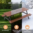 thumbnail image 2 of Noble House Arboris 8-Seat Outdoor Fir Wood Picnic Set, Heavy-Duty Patio Picnic Table with Built-in Benches, Brown, 2 of 8
