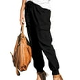thumbnail image 2 of DYMADE Women High Waist Cargo Pants Loose Casual Joggers Military Army Harem Trousers, 2 of 8