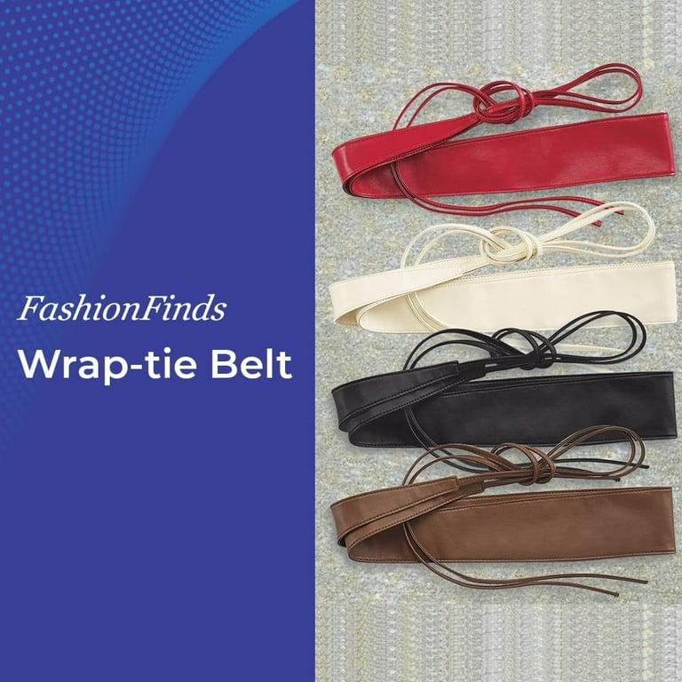 Sagefinds Wrap-tie Belt for Women, Faux Leather Obi Belt, Cinch for Dress,  Wrap Around Waistband - Walmart.com