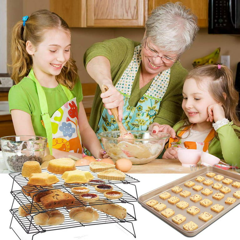 3 Tier Cooling Rack, Stackable Baking Rack Shelf, Kitchen Cookie Cooling  Rack Baking Supplies for Bread Cake Biscuits and More (3-Tier Cooling  Racks) 