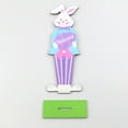 thumbnail image 5 of FAMTKT Easter Bunny Wooden Easter Wooden Decorations Easter Tabletop Decor for Spring Easter Home Table Centerpieces Party Room Office Tiered Tray Decor, 5 of 9
