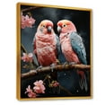 thumbnail image 2 of Designart "Love Birds Whispering Whimsically" Parrot Floater Framed Canvas Art Print, 2 of 5