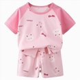 thumbnail image 1 of COMVALUE Pyjama 2 Pcs pour Tout-Petits Garçons, Haut à Manches Courtes Ajusté et Short (Rose, 3-4 Ans), 1 of 4