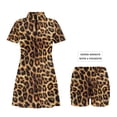 thumbnail image 6 of Uorisanigo Leopard Print Couple Matching Outfit His and Hers Clothing Golf Shirts for Men Short Sleeve Dry Fit Collared Shirts and Womens Golf Clothes Build in Shorts with Pockets, 6 of 8