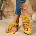 thumbnail image 6 of Women's 3D Floral Thong Slingback Flat Sandals, Open-Toe Breathable Casual Beach Footwear, 6 of 7