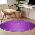 thumbnail image 5 of Modern Purple Large Area Rugs for Bedroom Living Room, Soft Non Slip Carpet Bedside Rug, Abstract Diamond Luxury Gradient Round Floor Cover Kitchen Accent Rug 4' for Dining Room/Office, 5 of 9