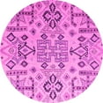 thumbnail image 1 of Ahgly Company Indoor Round Abstract Pink Modern Area Rugs, 3' Round, 1 of 4
