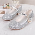thumbnail image 6 of Owordtank Girls Sparkly Sequin Princess Shoes Rhinestone Flower Girl Wedding Party Low Heel Shoes, 6 of 8