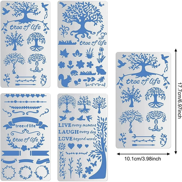 FTYRWU7IWO Wood Burning Stencil Tree Branches Stainless Steel Metal  Stencils Template Metal Wood Burning Stencils
