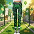 thumbnail image 2 of YUEHUA St Patricks Day Leggings for Women Casual Shamrock Leggings Irish Green Pant Soft Tummy Control Workout Yoga Pants, 2 of 4